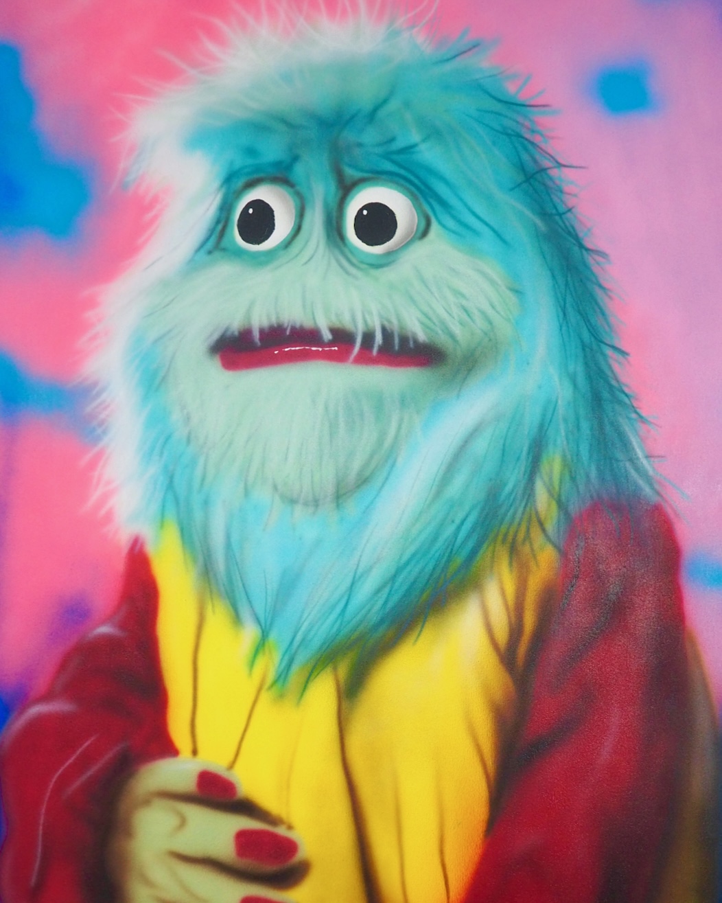 he scowls, sneers, scorns and snarls, a painting by Adam S. Forsythe