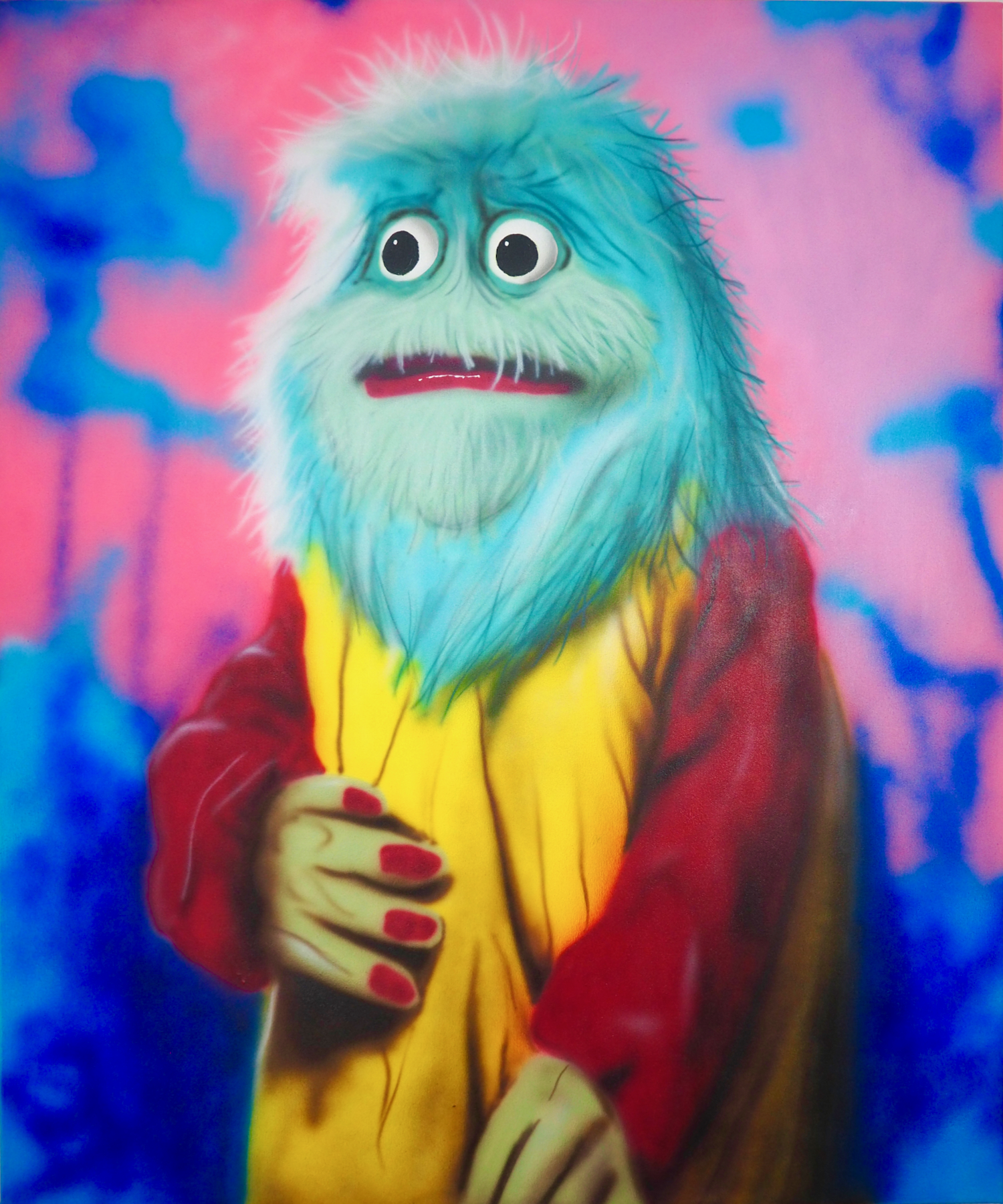 he scowls, sneers, scorns and snarls, a painting by Adam S. Forsythe